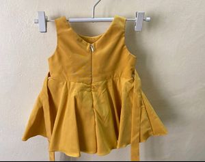 Yellow Gown With Jeans Jacket