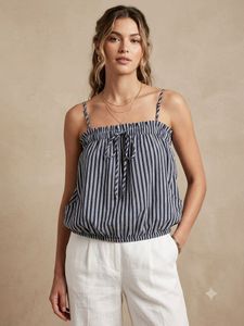 Striped Cropped Cami Top