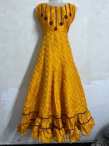 Pintresty Vibrant Yellow Ethnic Gown