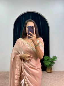 Real Mirror Work Jimmy Saree with Dori