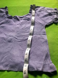 Lavender Puff Sleeve Crop Top