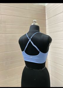 Forever 21  Light Blue Ribbed Sports Bra