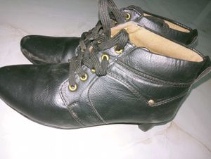 Black Lace-Up Ankle Boots