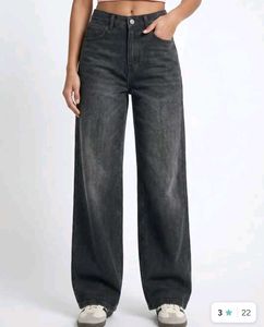 Stylish Wide Leg Grey Jeans