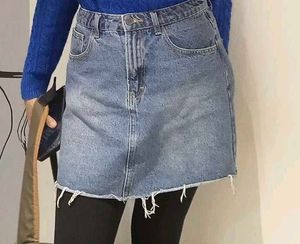 Blue Denim Mini Skirt