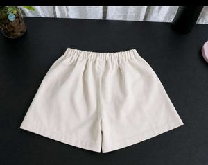 Cream Elastic Waist formal Shorts