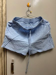 Light Blue Button-Down Shirt with shorts