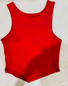 Vibrant Red Cropped Tank Top