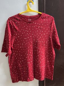 tshirt red color leopard print