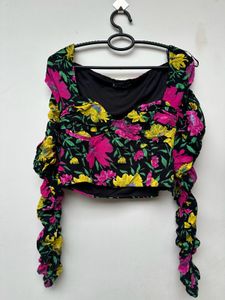 ZARA Floral Crop Top