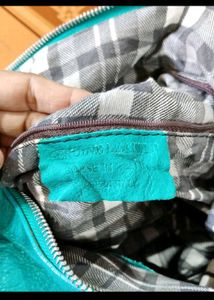 Teal Leather Shoulder Bag