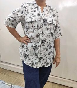 Chic Floral Print Shirt - XXL