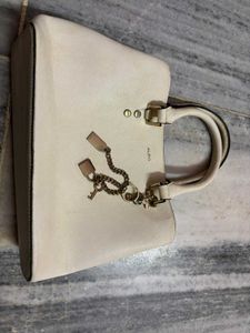 ALDO Cream Handbag with Lock Charm