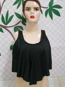 (400)Black Ruffle Tank Top
