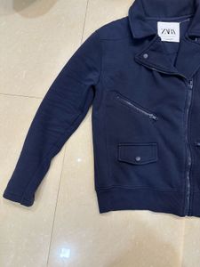 Zara Navy Blue Moto Jacket | Winter Wear |Chest 40