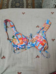 Vibrant House Print Bikini Top