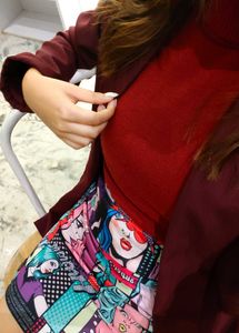 Comic Print Mini Skirt