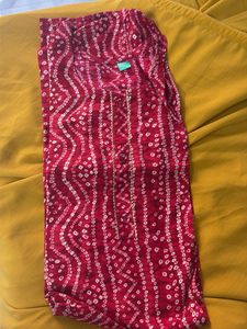 Red Bandhani Print Kurta