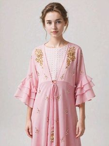 Pink Embellished 3 Piece Indo-western dress