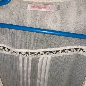 Liz Lisa sheer ruffled lace blouse/cardigan.