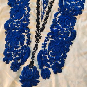 Silk And Cotton Embroidered Kurti