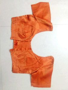 Elegant Orange Brocade Blouse
