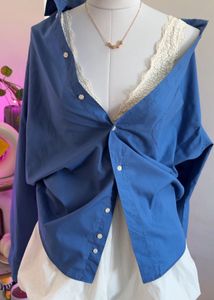 Blue Oversized Button-Down