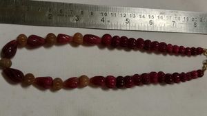Unique uncut ruby Beaded Necklace