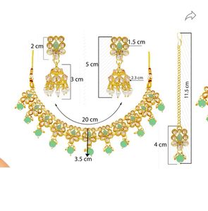 Alloy Gold Plated Green Jewel Set