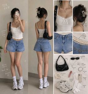 Cute Light Wash Denim Shorts