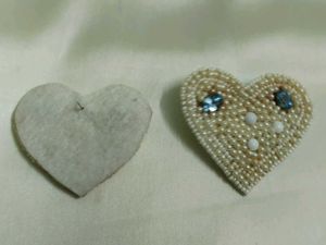 Off White Heart Earrings