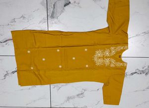 Embroidered Yellow Kurta