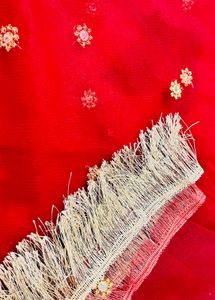 Stunning Red Embellished Dupatta