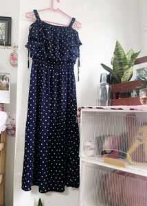 Navy Blue Polka Dot Dress