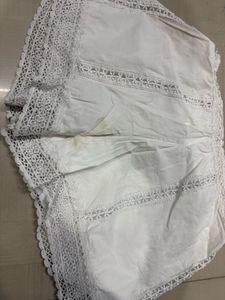 Elegant White Lace Trimmed Co-ord Set