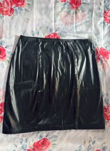 Black Faux Leather Mini Skirt