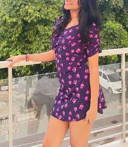Cute Floral Print Mini Dress