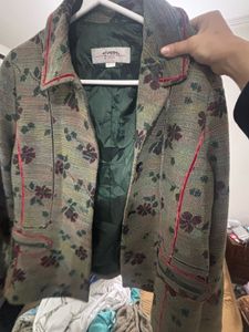 Vintage Floral Print Blazer