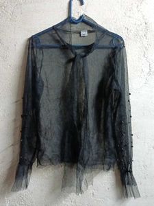 Partywear See-through Sheer Blouse Black 🖤