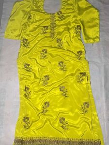 Vibrant Yellow Embroidered Kurta