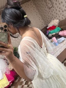 Elegant Cream yellow Tulle Dress🌻🎀🦋