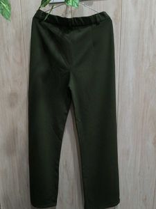 Olive Green Wide Leg Trousers
