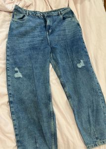 Imported Baggy Distressed Blue Denim Jeans
