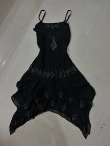 vintage y2k Sparkly Black Mini Dress