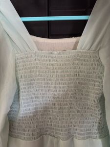 Elegant Mint Green Lace Maxi Dress, size M