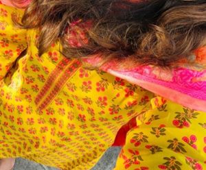Vibrant Yellow Kurta and Pakistani salwar