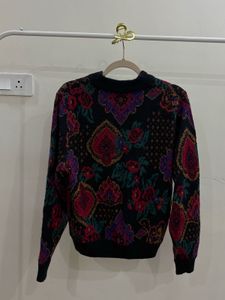 Vintage Richards Floral-patterned knit cardigan