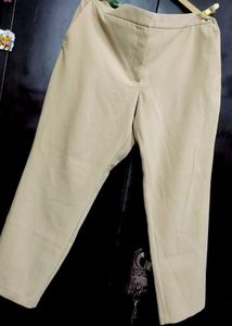 Nude Color Casual Straight Leg Pants For 36 Waist