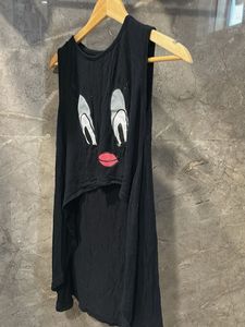 Cute Black Graphic Tank Top
