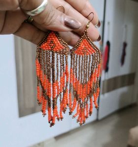 Beaded Fringe Drop Earrings